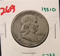 1951 D FRANKLIN HALF DOLLAR COIN
