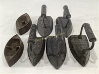 (7) Vintage Cast Iron Sad Iron