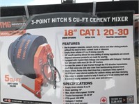 NEW 3pth 5 Cubic Ft Cement Mixer (TMG-TCM5)