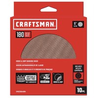 CRAFTSMAN 5 In H/L 180-Grit Disc Sandpaper