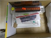 3 N gauge train cars and 2 other