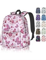 New Pink Butterfly Backpack For Women Men, 16.9