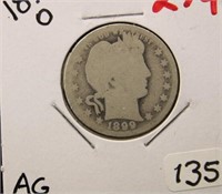 1899 O BARBER QUARTER