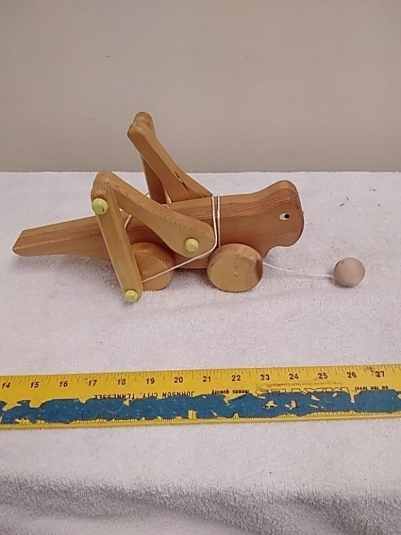 Made in Montana wooden grasshopper pool toy