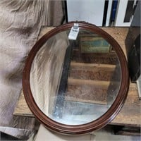 Large Oval Mirror 34in T x 26in W wood Frame