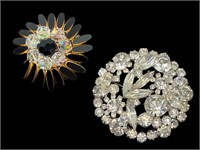 1950s Crystal and Rhinestone Brooches