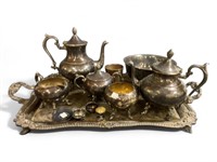 Silver on Copper Paul Revere Tea set W/Extra Piece