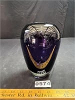 Heavy Seeded Purple Glass Vase