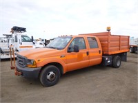 2000 Ford F350 Crew Cab Flatbed Dump Truck