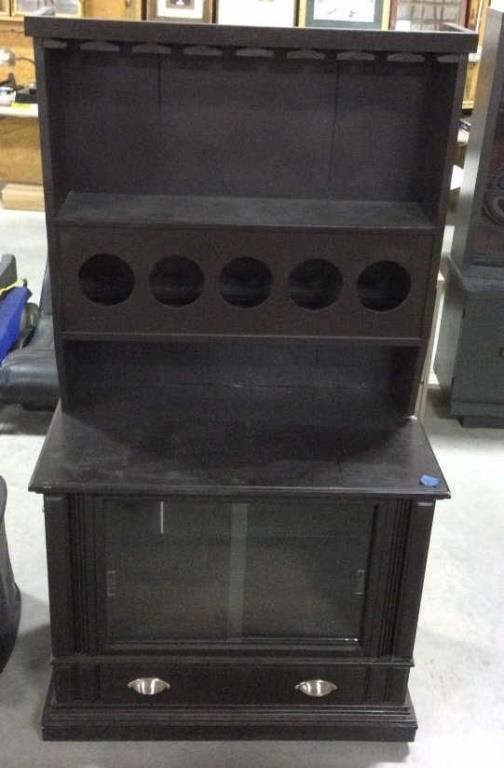 Wooden cabinet w/ wheels - top not attached