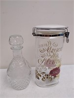 Kitchen decanter/ glass storage container
