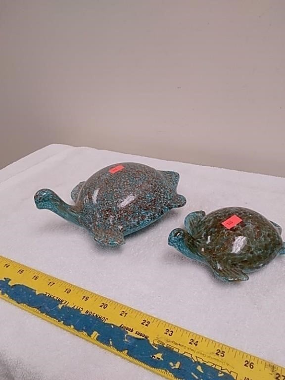 Blown glass decorative Turtles