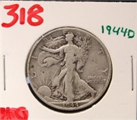 1944 D WALKING LIBERTY HALF DOLLAR COIN
