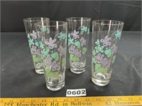 Vintage Flowered Glass tumblers