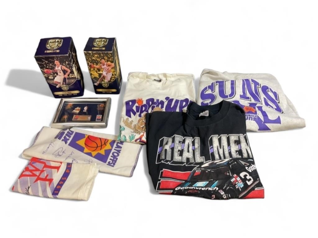 Phx suns and racing related graphic shirts