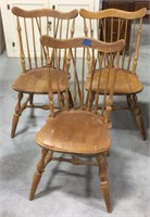 3 wooden chairs