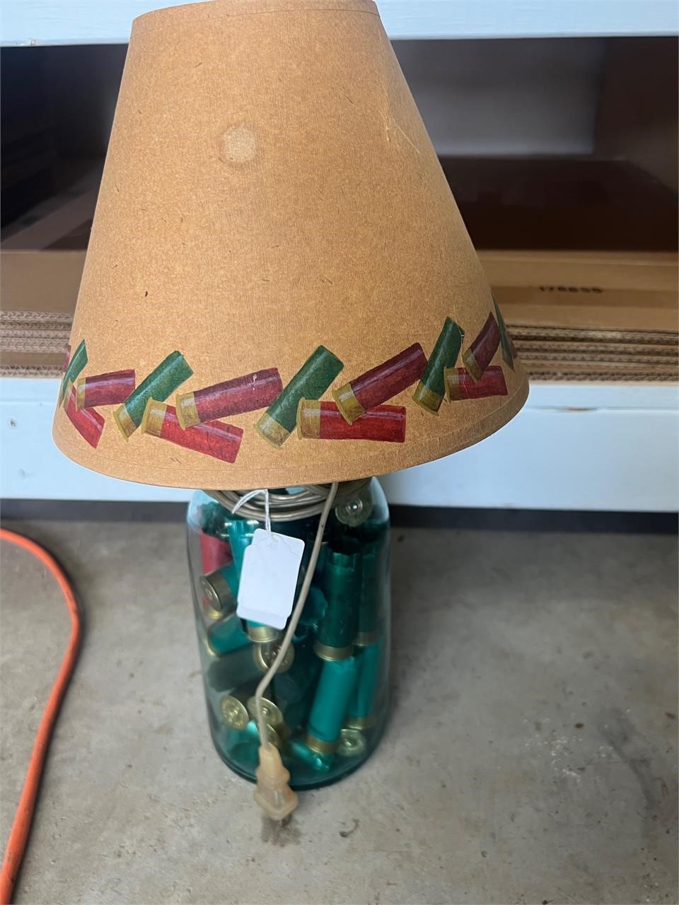MASON JAR LAMP WITH SHOTGUN SHELLS