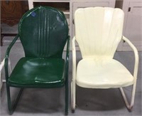 2 outdoor metal chairs