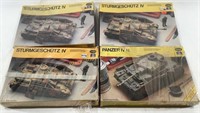 (4) New TESTORS Panzer & Sturmgeschütz Model Kits