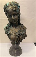 Bronze Headbust Sculpture On Marble Base