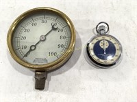 Federal Warranted Pressure Gauge & 7 Jewels Clock