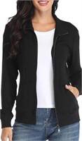 Women's Zip up Sweatshirt Jacket Stand Collar