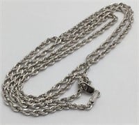 14k White Gold Rope Chain Necklace