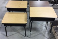 4 metal/wood desks