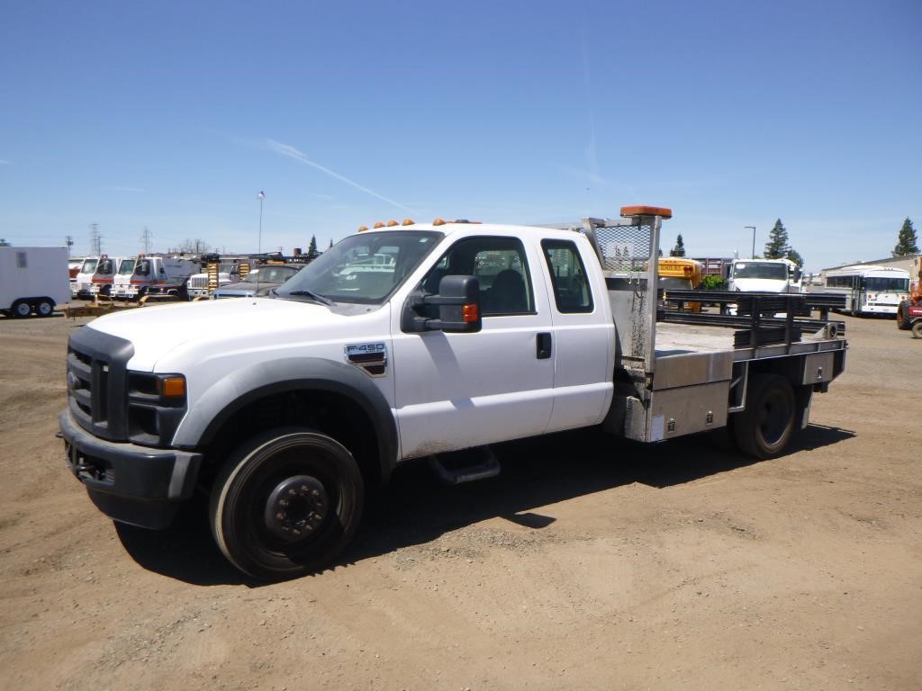 2008 Ford F450 Extra Cab Flatbed Truck
