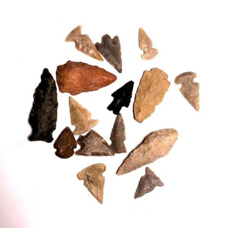 Vintage Arrowheads and Birdpoints Lot of 15