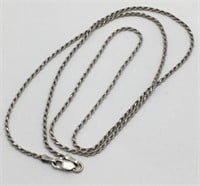 14k White Gold Rope Chain Necklace