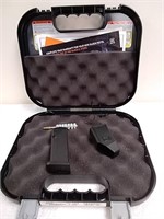 Glock pistol case with 9mm magazine
