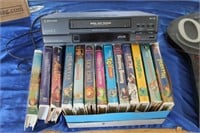 VHS Player with Tapes