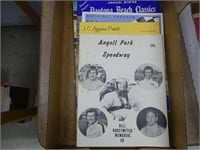 5 vintage auto racing programs - some stains/wear