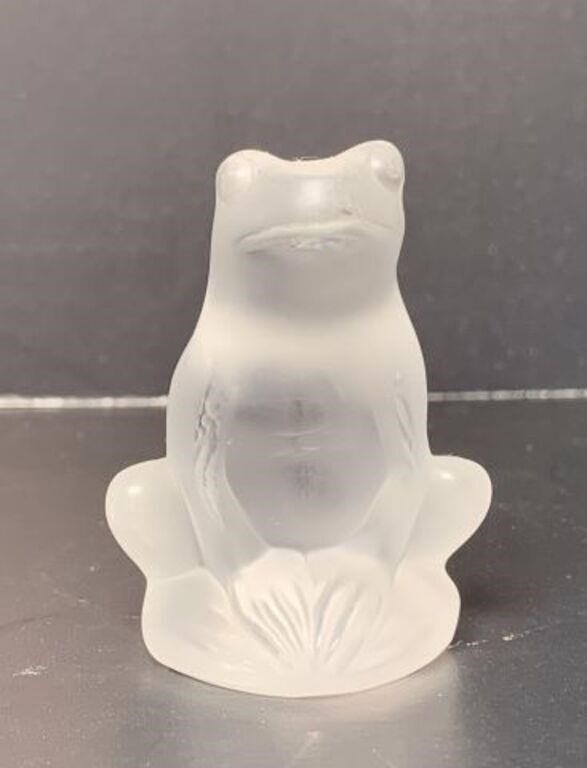 Lalique Frosted Crystal Frog
