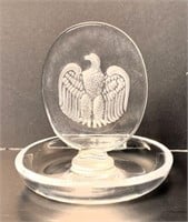 Lalique Frosted Crystal Eagle Trinket Jar
