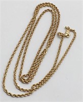 14k Gold Rope Chain Necklace