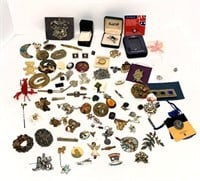 Large Assortment of Brooches, Pins