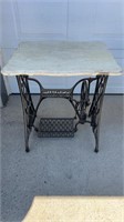 Singer Sewing Machine Cast Iron Base W/Marble Top