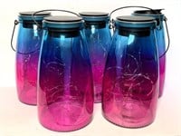 Blue and Purple Ombre Glass Jars