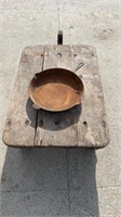 Antique Wagon W/Cast Iron Pan
