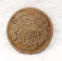 1867 U.S 2 CENT PIECE