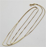 Italy 10k Gold Box Chain Necklace