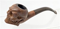 French Real Briar France Pipe Skull Wood Handcarve