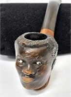 France Made Briar Wood Black Face Pipe