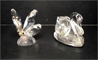 Swarovski Crystal Swan and Butterfly