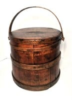 Early Pennsylvania Dutch Firkin Sugar Bucket