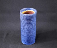 GRUEBY Pottery Cobalt Blue Ridges Vase