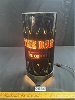 Vintage The Bar is Open Spinning Backbar Lamp