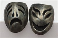 Mexico Sterling Silver Mask Cuff Links